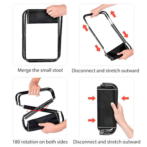 Fällbar campingpall, 2-pack, bärbar utomhusfällbar resestol, campingpall fällbar pall, fällbar campingpall