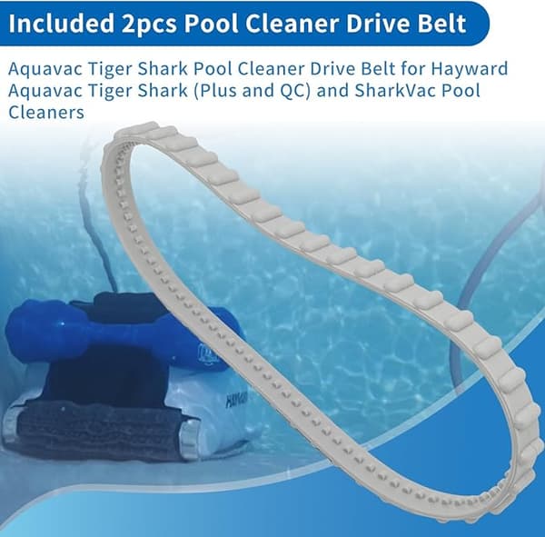 2 stk RCX23002 Aquavac Tiger Shark Pool Cleaner Drivrems til hø