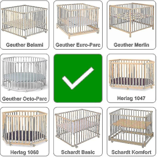 Kryc Baby Playpen Höjdjusterare, 4-Pack Galvaniserat Stålhöjare för Flera Lekhagar och Möbelhörnskydd Set om 4, Klar och Pvc (WS)