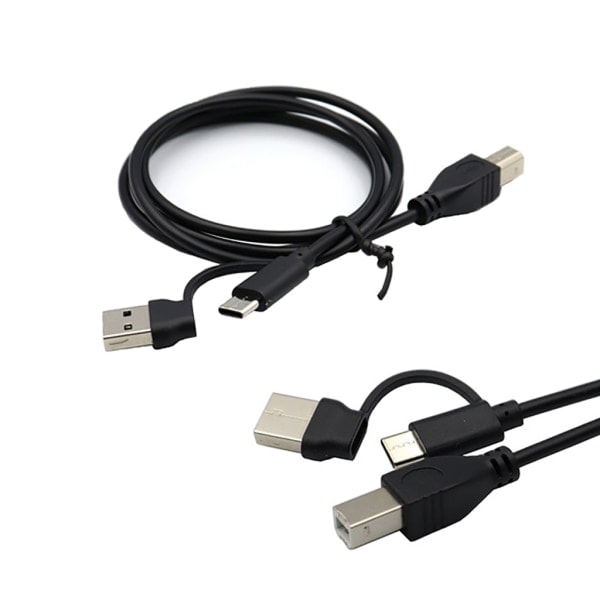 Universaali USB +TYPE C -uros USB Type B -uros -kaapeli puhelimelle, tulostimelle, skannerille