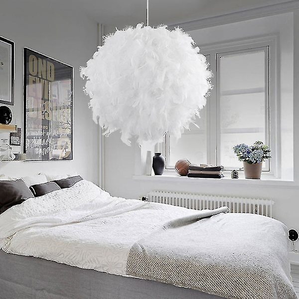 Hängande lampa vit fjäder taklampa Non-elektrisk lampa