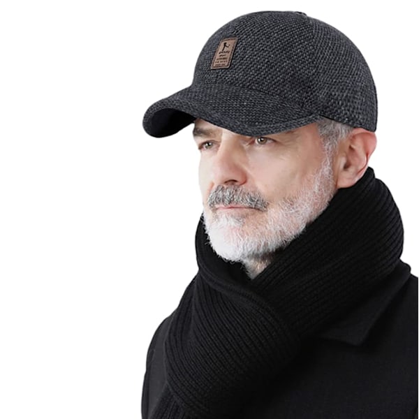 Basebollkeps med Öronlappar Hel Keps Herr Utomhus Skärm Sport Cappy Old School Stil Pappa Hatt Ull C