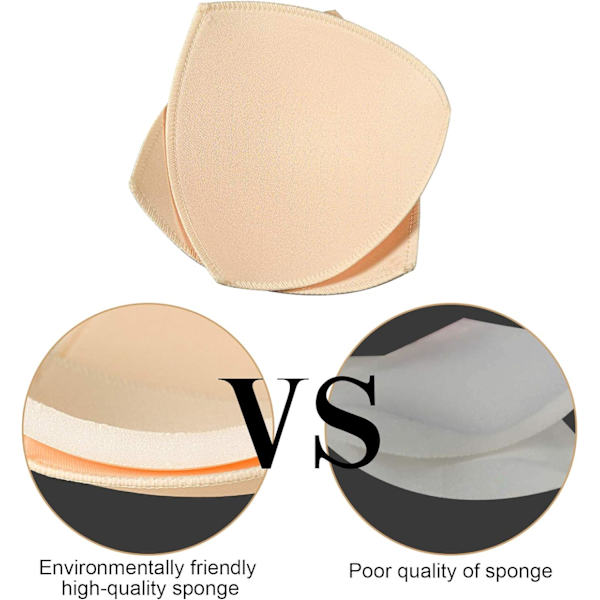 4 paria rintaliivien sisäpehmustetta, irrotettava urheilurintaliivin kuppi kolmio 4 paria beige 4 Pairs Beige B.C