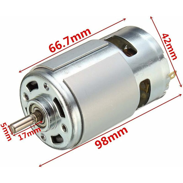 775 DC-motor 3500-9000RPM Stor Motor Kullager Hög Vridmoment Hög Effekt Låg Ljudnivå DC-motortillbehör