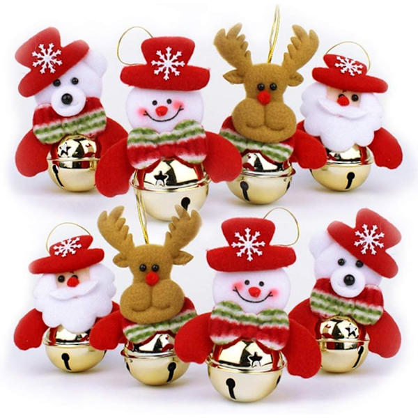 Julgranskulor set med söta tomtar, snögubbar, renar och björnar för att dekorera julgranar - 8 st