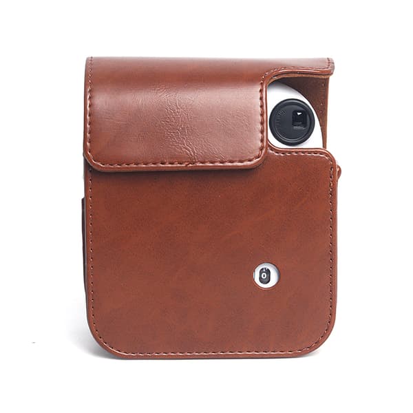 Etui til Instax Mini 12 Kamera Taske PU Læder Etui Med Brun Brown 1