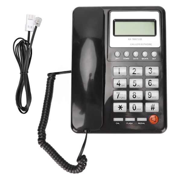 KXT8001CID Corded Telephone Classic FSK DTMF Dual System Landline Office Phone with Caller ID for Home Hotel (Black)