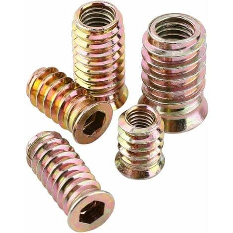 20-pakning M8 sinkroniserte sekskantmuttere i sinklegering, sinklegering innlegg mutter kombinasjon (M8x25mm)