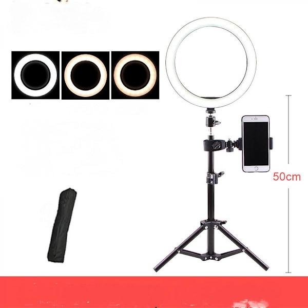 26cm LED-ringlys for sminke, ringlys for video, studio, sminke, dimbar 3 lysmoduser, enkel å bære og installere