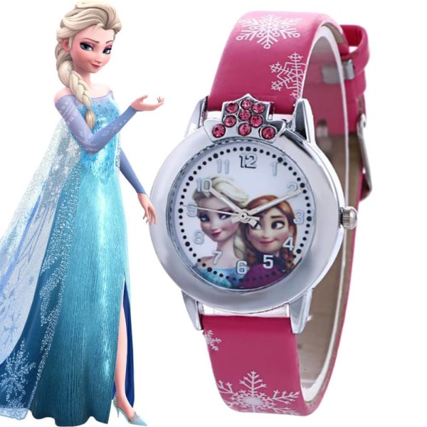 Frozen Princess Cartoon Klocka Barn Flickor Söt Kvartsklocka Ed