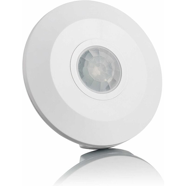 Indendørs infrarød bevægelsessensor, overflademontering, programmerbar, rækkevidde 6m/360°, brugerdefineret LED