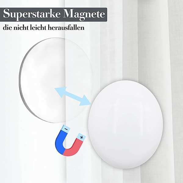 IC Magnetiska gardinvikter Vindtäta tygvikter Magnet för Sh Vit 10 st