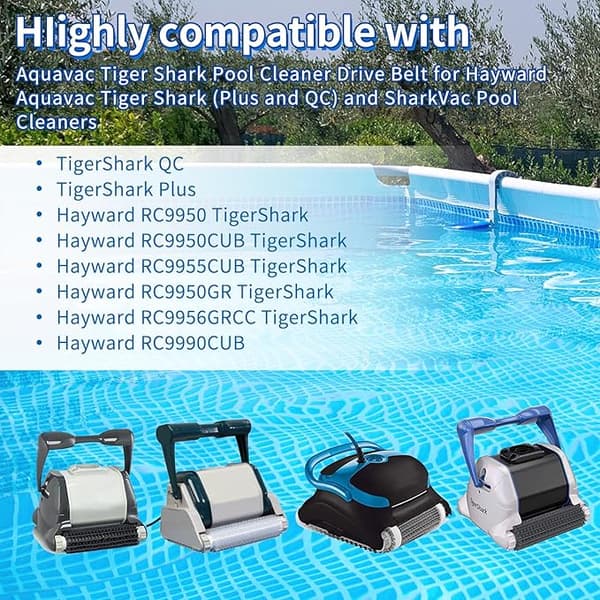 2 stk RCX23002 Aquavac Tiger Shark Pool Cleaner Drivrems til hø