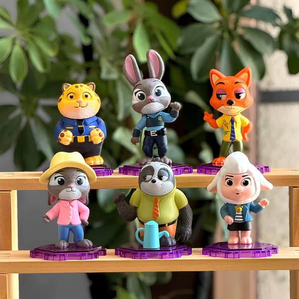 Zootopia Bilfigurer Sett | 6 stk Søte Dashboard Dekorleker**Andre generasjon sittende Second generation sitting