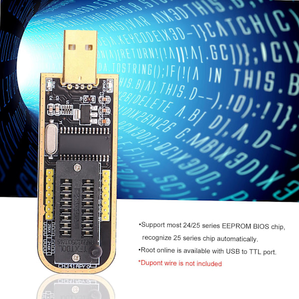 Ch341a USB-programmer Eeprom Bios Flasher Programmerbare logiske kretser med Sop8 Flash Clip Egnet for 24/25-seriebrikke