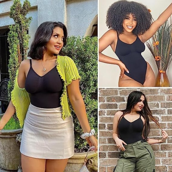 Body för kvinnor, magenkontroll, sömlös formande trosa, body shaper tank top, svart, svart black M