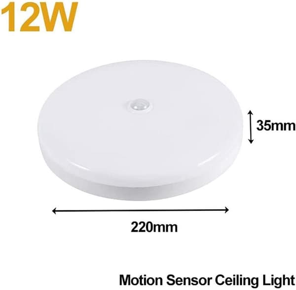 LED taklampe med bevegelsessensor, moderne rund taklampe