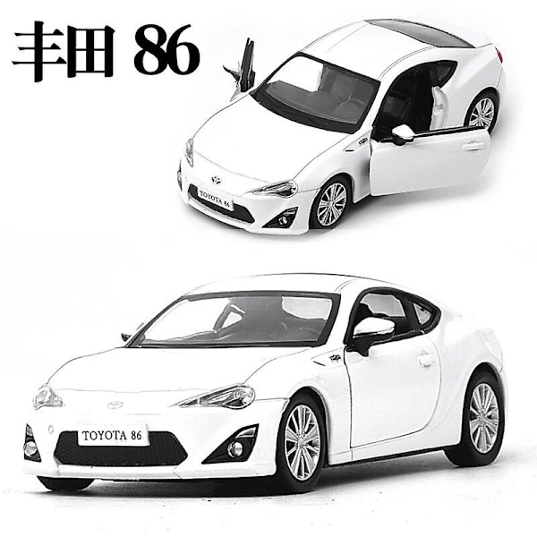 1:36 Toyota GT86 Modellbil i Metall, Legering, Diecast, Gave, Leke, Samleobjekt, Ornament, Display F45