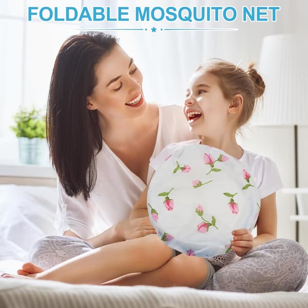 Foldbart myggenet til enkeltseng, fintmasket, rejse- og camping pop-up net (blå)[qb] blue
