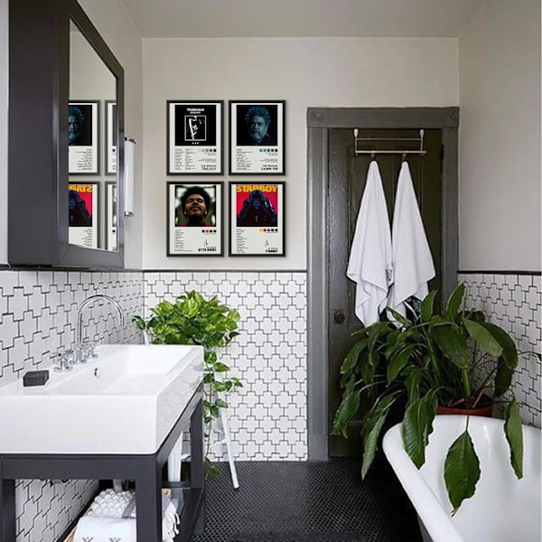Set med 6 The Weeknd-affischer, omslag, musikposters, The Weeknd-albumomslagsmönster, konstdekoration, tryck 20 x 25 cm