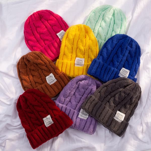 {hw} Trend Höst Vinter Punk Gotisk Stickad Mölnmjuk Stickad Hatt bright red