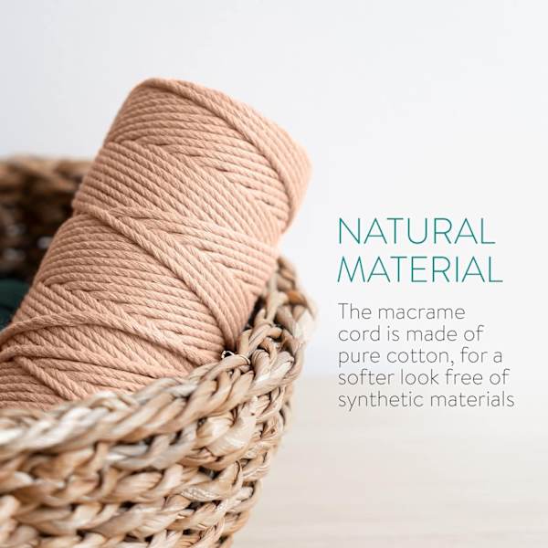Farver Makrame Garn, Makrame Reb 3mm X 100m Naturlig Makrame Co-WELLNGS