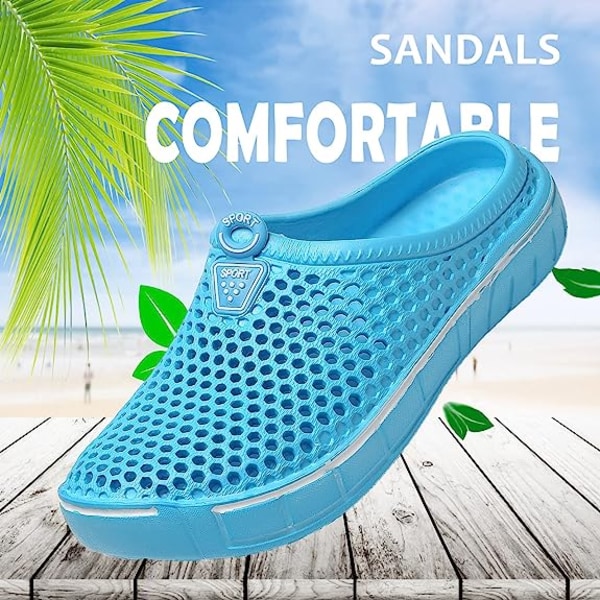 Unisex Tøfler Sko Casual Slippers Hurtigtørrende sandaler Lyseblå Light blue 37