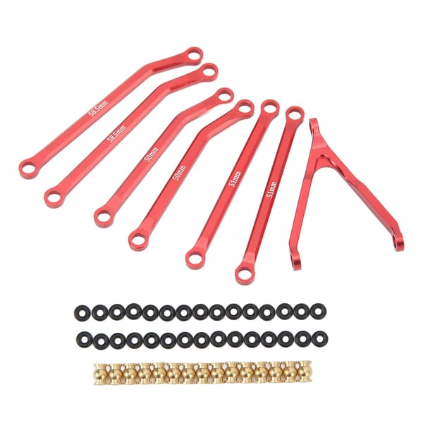 RC Tie Rod Kit Set Ball Head Support Tie Frame Rubber Loop RC Car Shell Accessories 1/24 for Axial Red