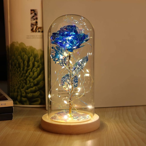 Beauty and the Beast Rose Enchanted Flower with Led Light in Glass Dome for Christmas Valentine's Day Mother's Day Birthday Best Gifts for Girlfriend