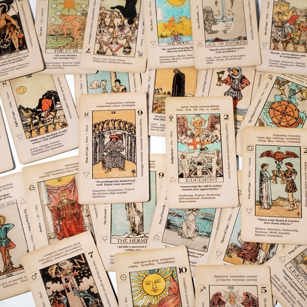 Betydning Tarotkort til begyndere Tarot,  Keyword Antiqued Tarot Deck, 78 kort spådomsspil Meaning Tarot