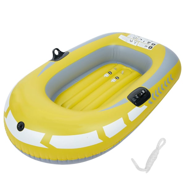 Gul PVC Uppblåsbar Enpersonsroddbåt Fiske Drift Dykning Verktyg