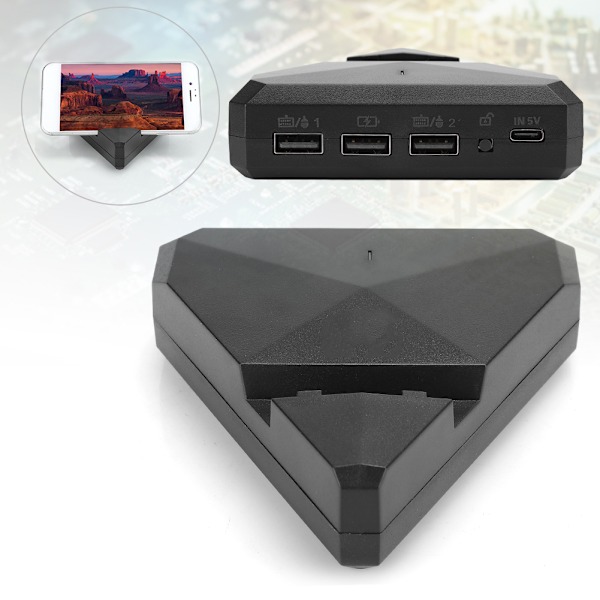 G1 Bluetooth Tastatur Mus Adapter Konverter Spillkontroll for Android/IOS Mobiltelefonnettbrett Svart