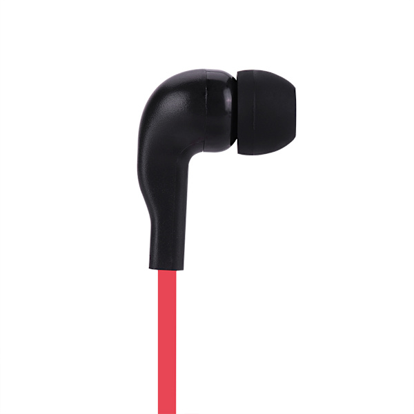 2 färger 2 stift hörlurar PTT Walkie Talkie headset platt kabel öronmussla mikrofon hörlurar (röd)
