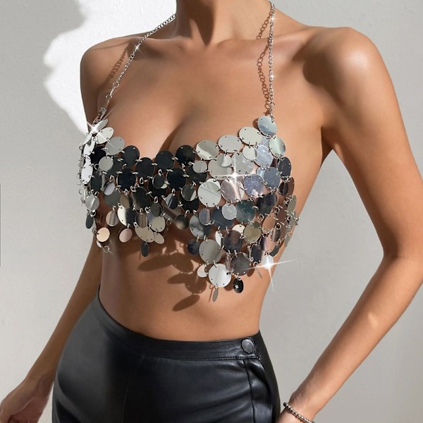 Mage-topp med halter-bh for magedans