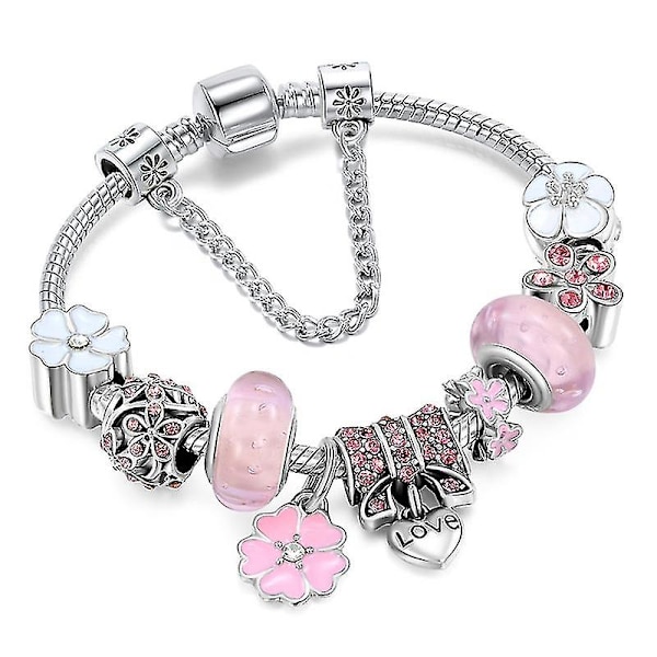 Charm Armbånd Mode Kvinder Perle DIY Pandora Stil Smykker 16
