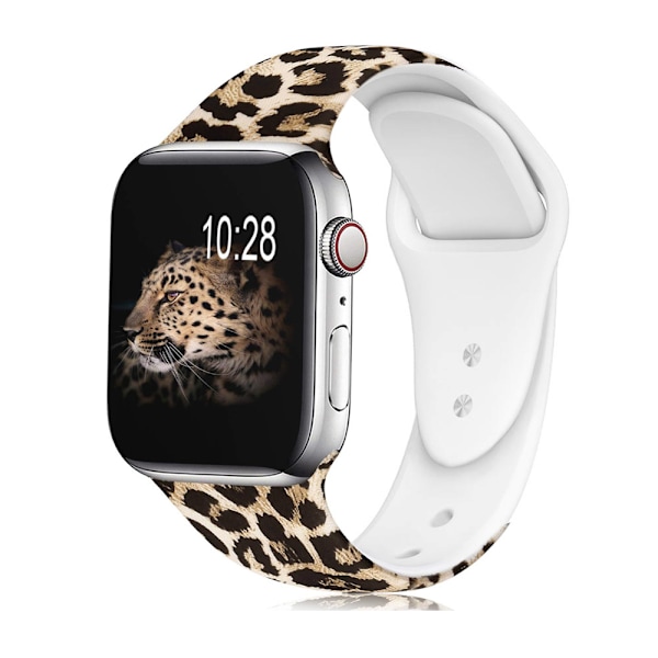 Leopard Urremme Kompatible med Apple Watch 38mm/40mm/41mm til iWatch SE/Series 7 6 5 4 3 2 1 Bløde Sportsurremme