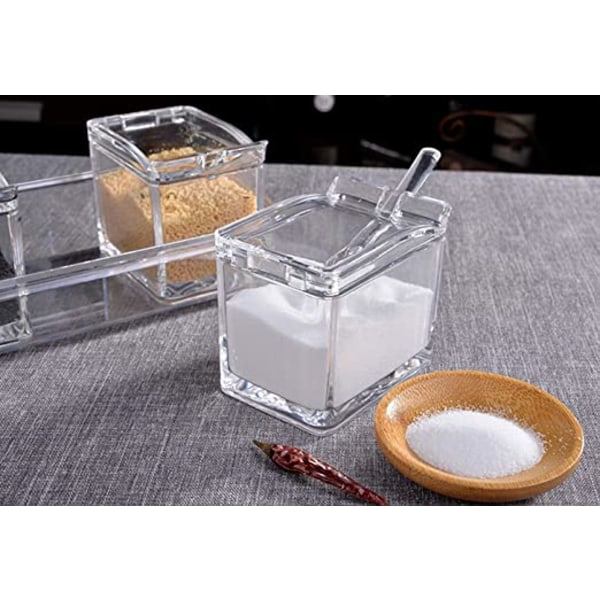 Akryl fire grid transparent krydderiholder, krydderiglas, transpar