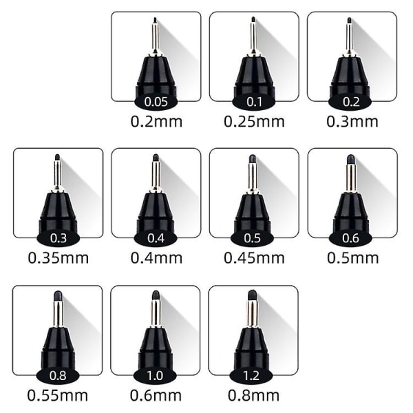 pcs sorte tynne liner penner Mini liner Fineliner tegnepenner for kunstner Illustrasjon Teknisk Dra