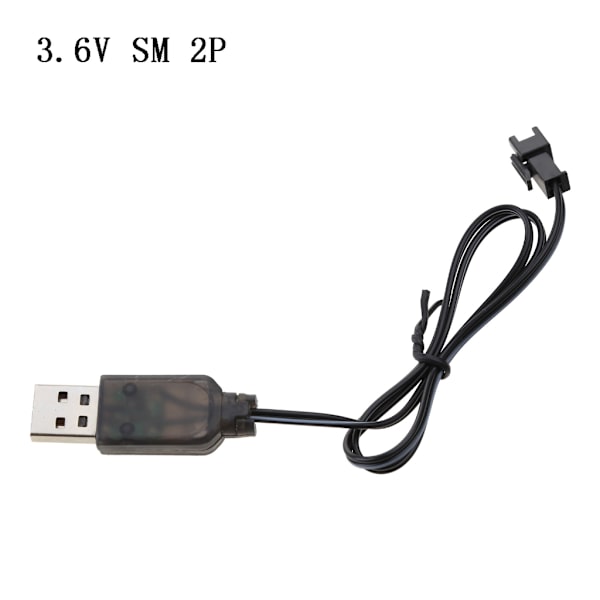 3,6V 2P 250mA SM 2p Liitäntä USB-laturi LED-latausindikaattorilla NiMH NiCD RC-autojen robottilelujen akkukotelolle Kestävä