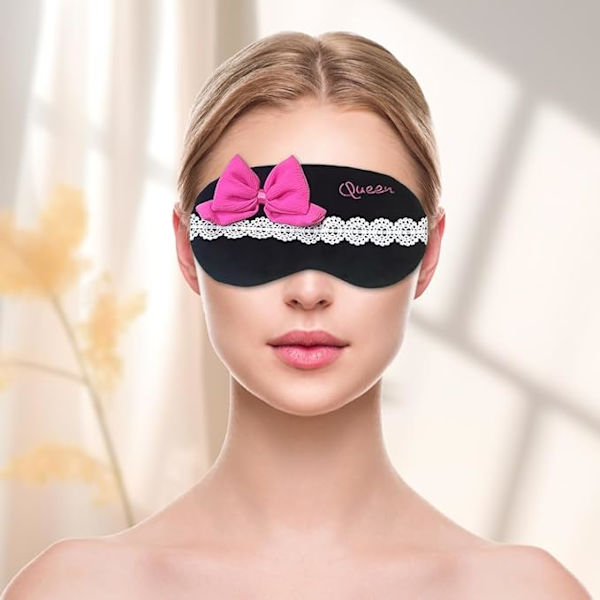 PERFECTSIGHT Sovmasker, Söt Plysch Sovmask Lätt Justerbar Ögonskugga Fuskpäls Maskskydd för - 2-pack