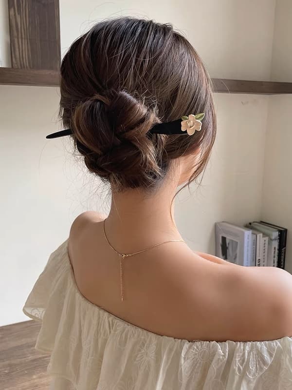 Hårnåler, retro stoffblomst tre hårnål, elegant hårtilbehør for kvinner