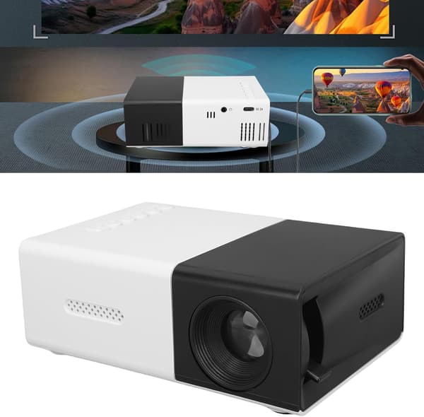 Hemprojektor, skärmspegling i sovrummet, väggprojektion, stöder 4K högupplöst miniportabel projektor, europeisk standard strömkabel