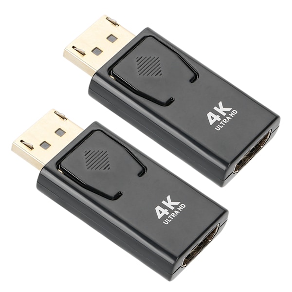 2 stk 4Kx2K Displayport hann til HDMI hunn adapterkonverter for HDTV PC-datamaskin