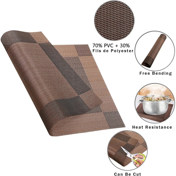 PVC-tabletti, liukumaton, pestävä, lämmönkestävä, suorakulmainen vinyyli P