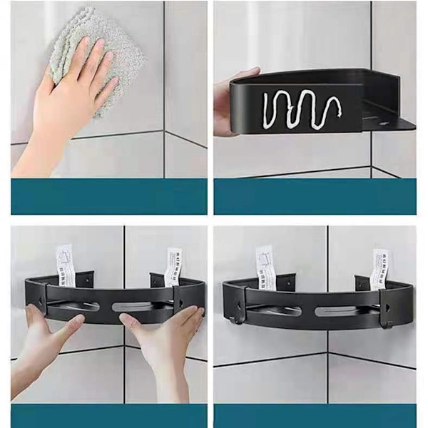 2 stk Opbevaringshylder til toilet/bruser sort black