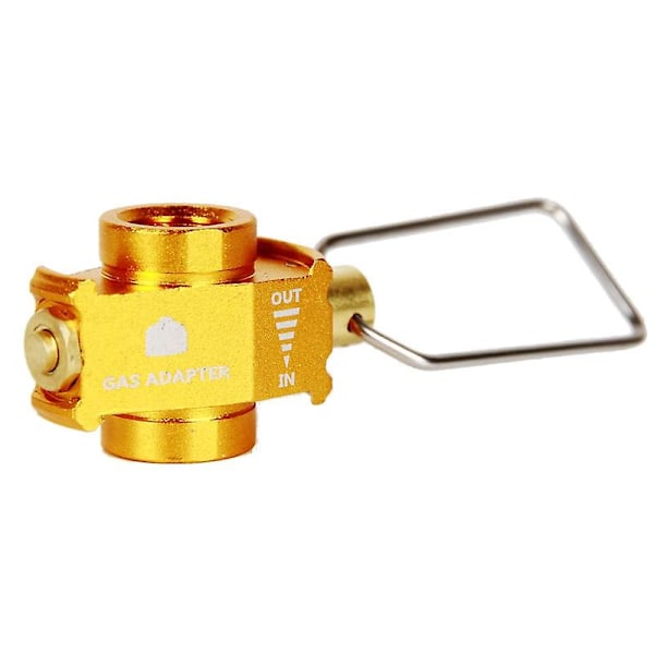 Camping Gas Saver Plus Gasomvandlare Shifter Påfyllningsadapter för Platta Tankar, Guld