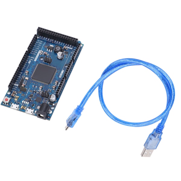 32-bittinen kehityskorttimoduuli ARM AT91SAM3X8E -mikrokontrollerille, jossa USB-kaapeli R3:lle