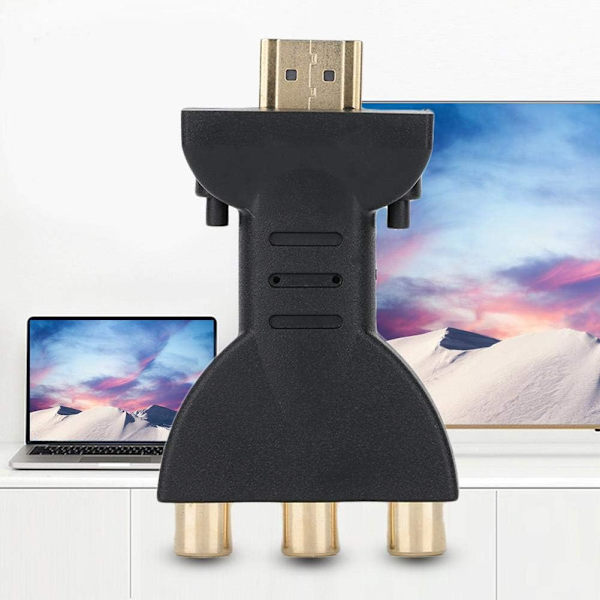 HDMI-AV-sovitin - 1080P HDMI-RGB-ääni- ja videosynkronointisovitin RCA-komponenttimuuntimelle