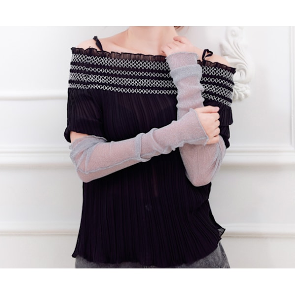 Kvinnors solskydd is silke arm sleeve och cover