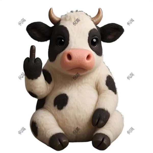 TinyPlush Rebels Kosedyr | Søt Myk Samleobjekt Fylt Dukke**18cm ku 18cm cow